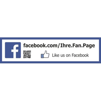 Facebook Aufkleber & Werbeschild Gefllt mir mit QR Code