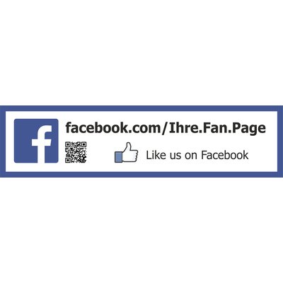 Facebook Aufkleber mit QR Code und Gefllt mir  (FB1) 200 x 50 mm