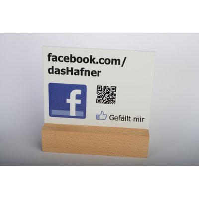 Facebook Gefllt mir Tischaufsteller fr Restaurants und Gastronomie - mit QR Code!