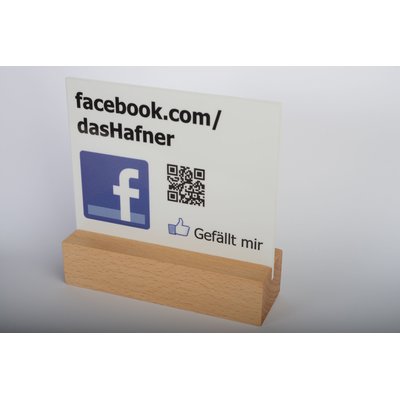 Facebook Gefllt mir Tischaufsteller fr Restaurants und Gastronomie - mit QR Code!